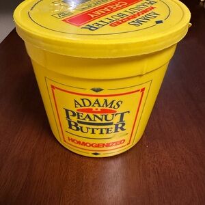 Adams Yellow Peanut Butter Tub with Red Accents